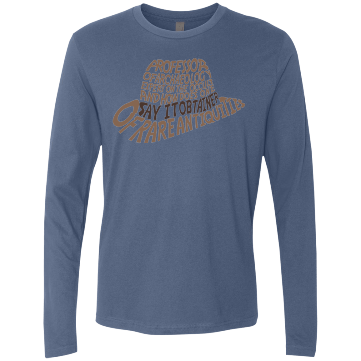 T-Shirts Indigo / Small Indiana hat Men's Premium Long Sleeve