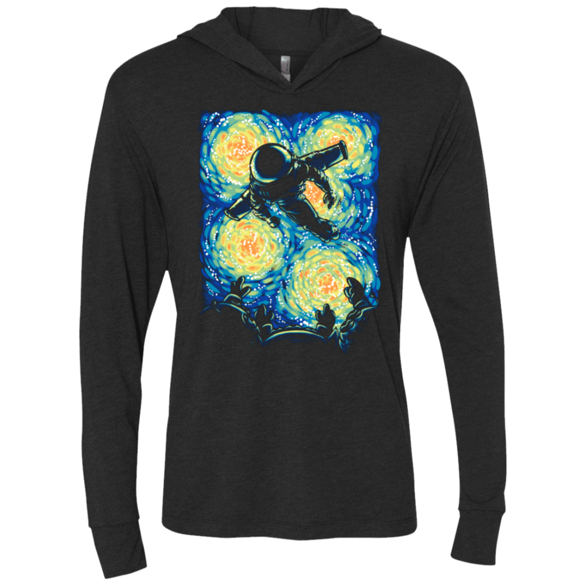 T-Shirts Vintage Black / X-Small Infini D'Étoiles Triblend Long Sleeve Hoodie Tee