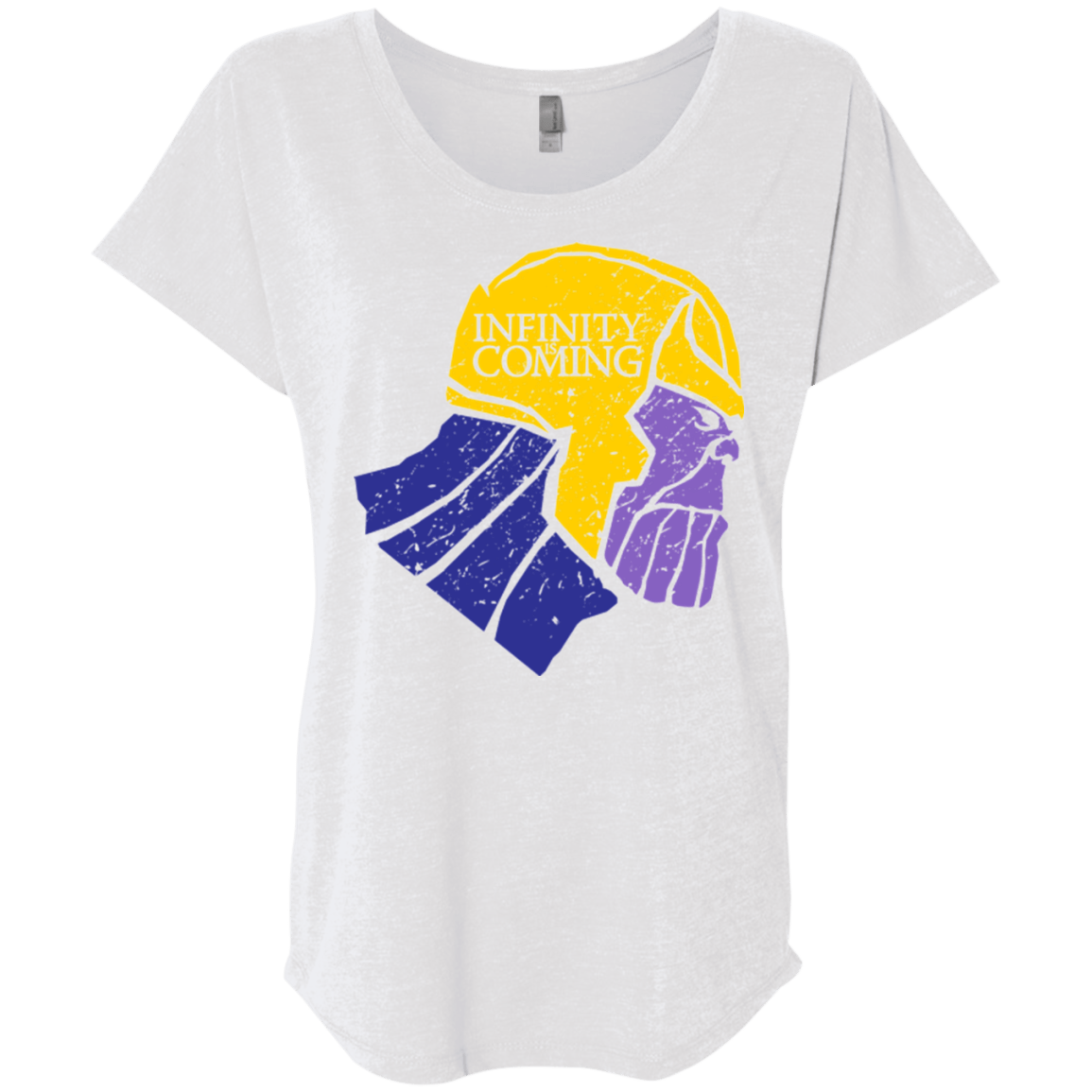 T-Shirts Heather White / X-Small Infinity is Coming Triblend Dolman Sleeve