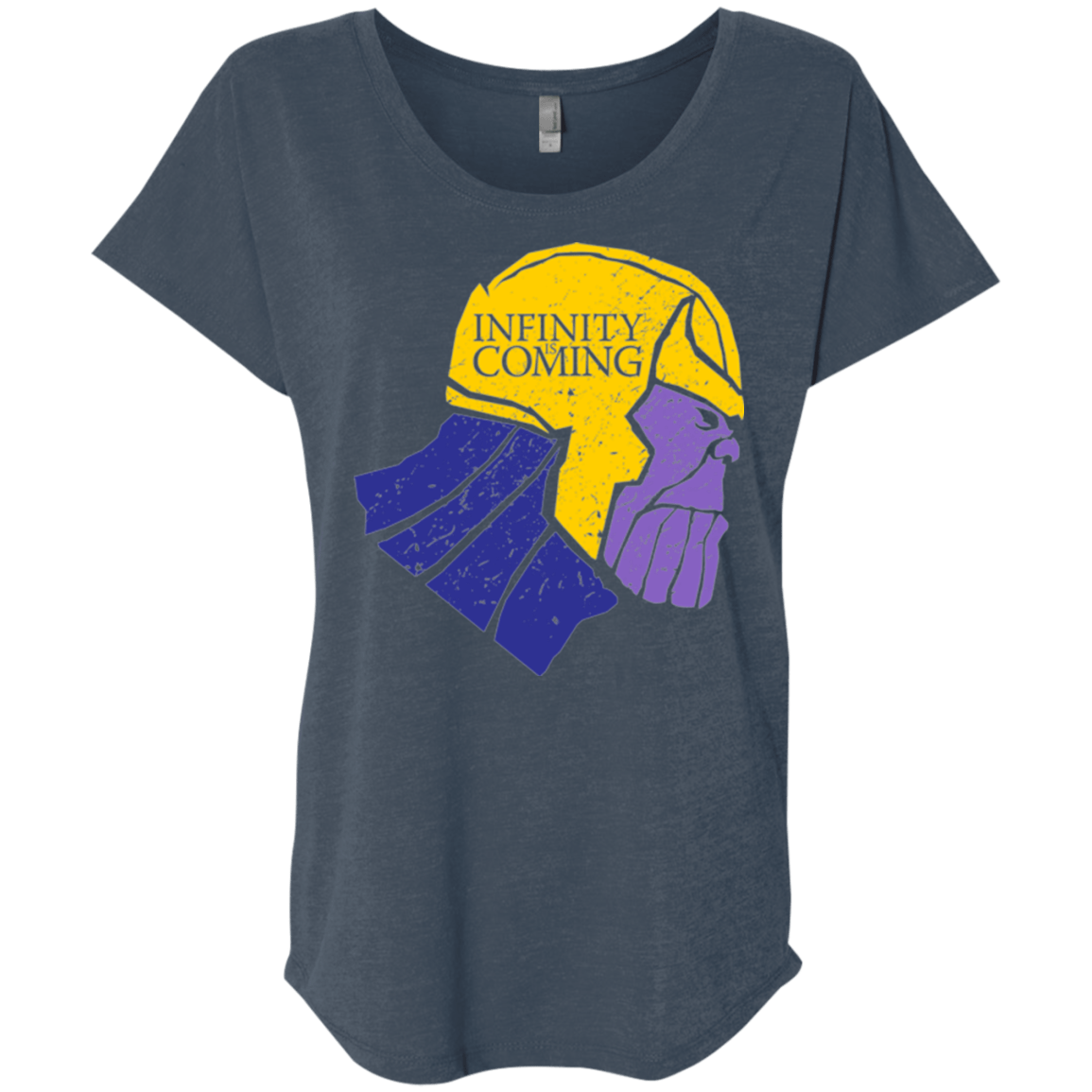 T-Shirts Indigo / X-Small Infinity is Coming Triblend Dolman Sleeve