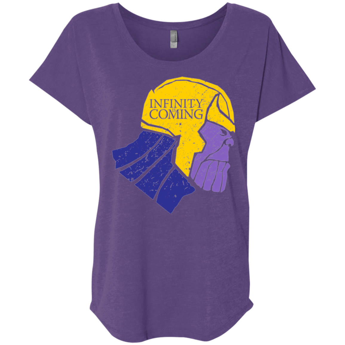 T-Shirts Purple Rush / X-Small Infinity is Coming Triblend Dolman Sleeve