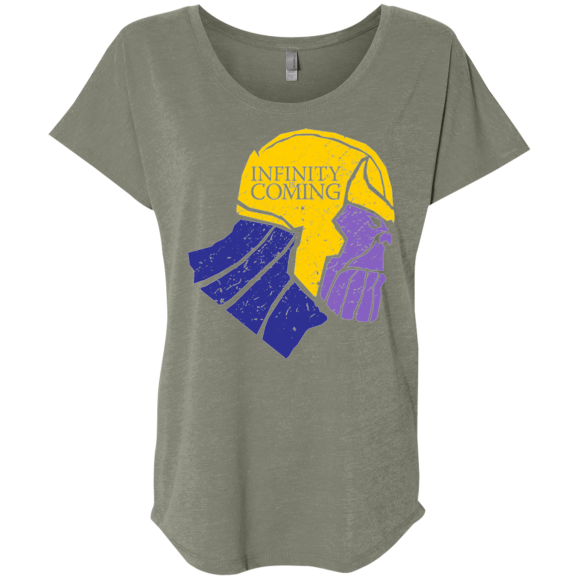 T-Shirts Venetian Grey / X-Small Infinity is Coming Triblend Dolman Sleeve