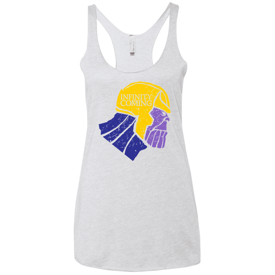 T-Shirts Heather White / X-Small Infinity is Coming Women's Triblend Racerback Tank