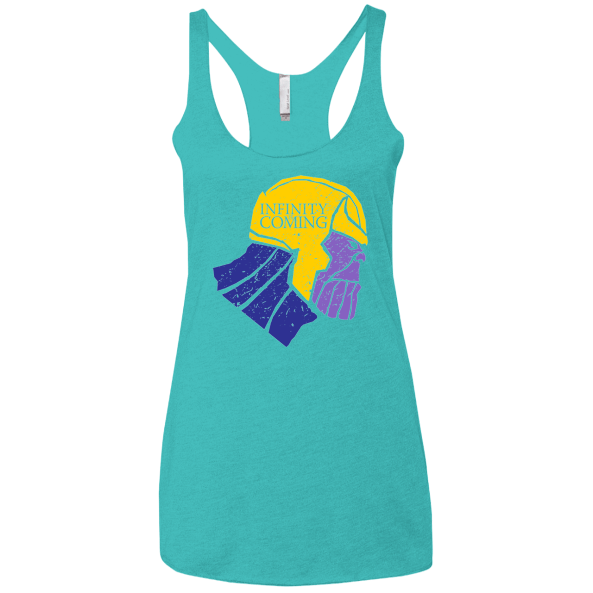 T-Shirts Tahiti Blue / X-Small Infinity is Coming Women's Triblend Racerback Tank