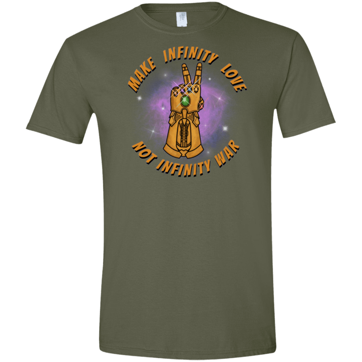 T-Shirts Military Green / S Infinity Peace Men's Semi-Fitted Softstyle