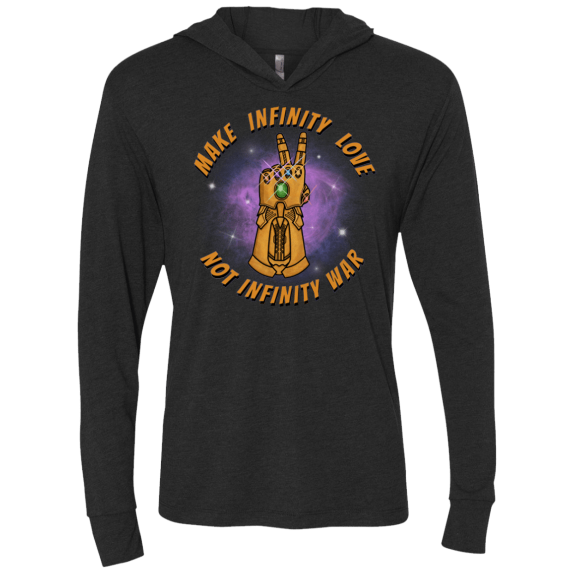 T-Shirts Vintage Black / X-Small Infinity Peace Triblend Long Sleeve Hoodie Tee