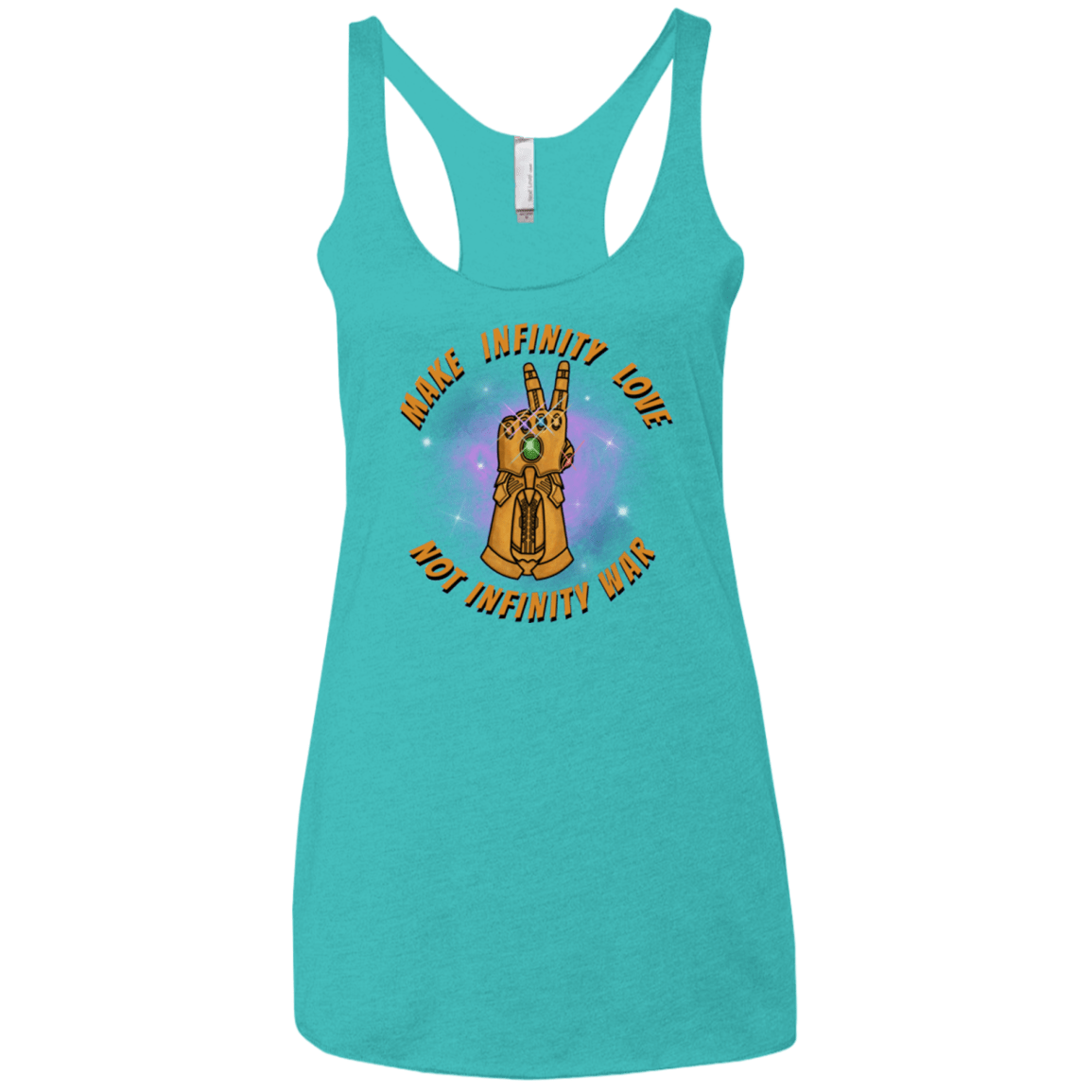 T-Shirts Tahiti Blue / X-Small Infinity Peace Women's Triblend Racerback Tank