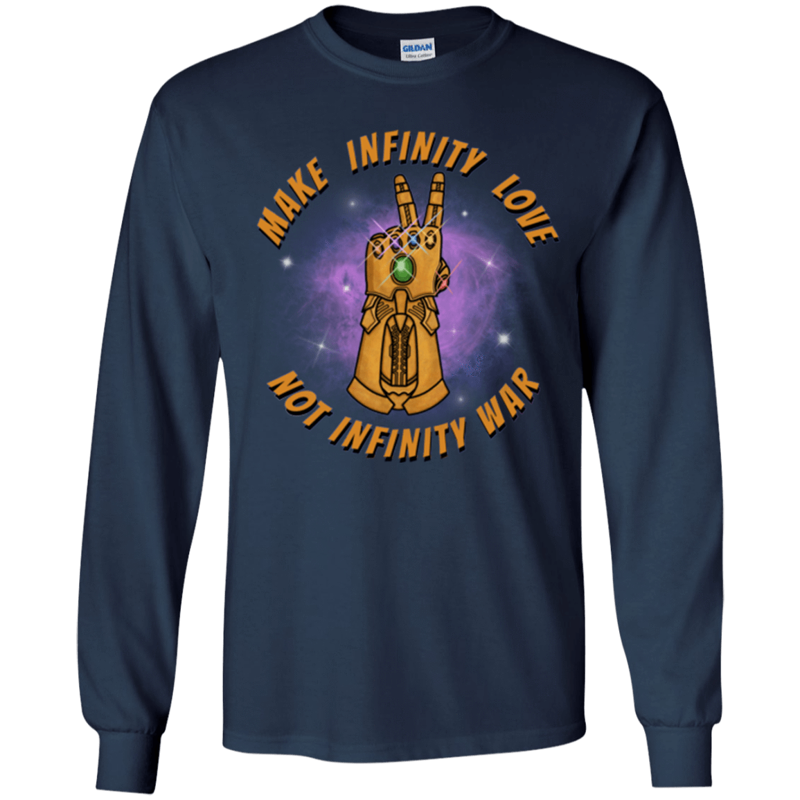 T-Shirts Navy / YS Infinity Peace Youth Long Sleeve T-Shirt