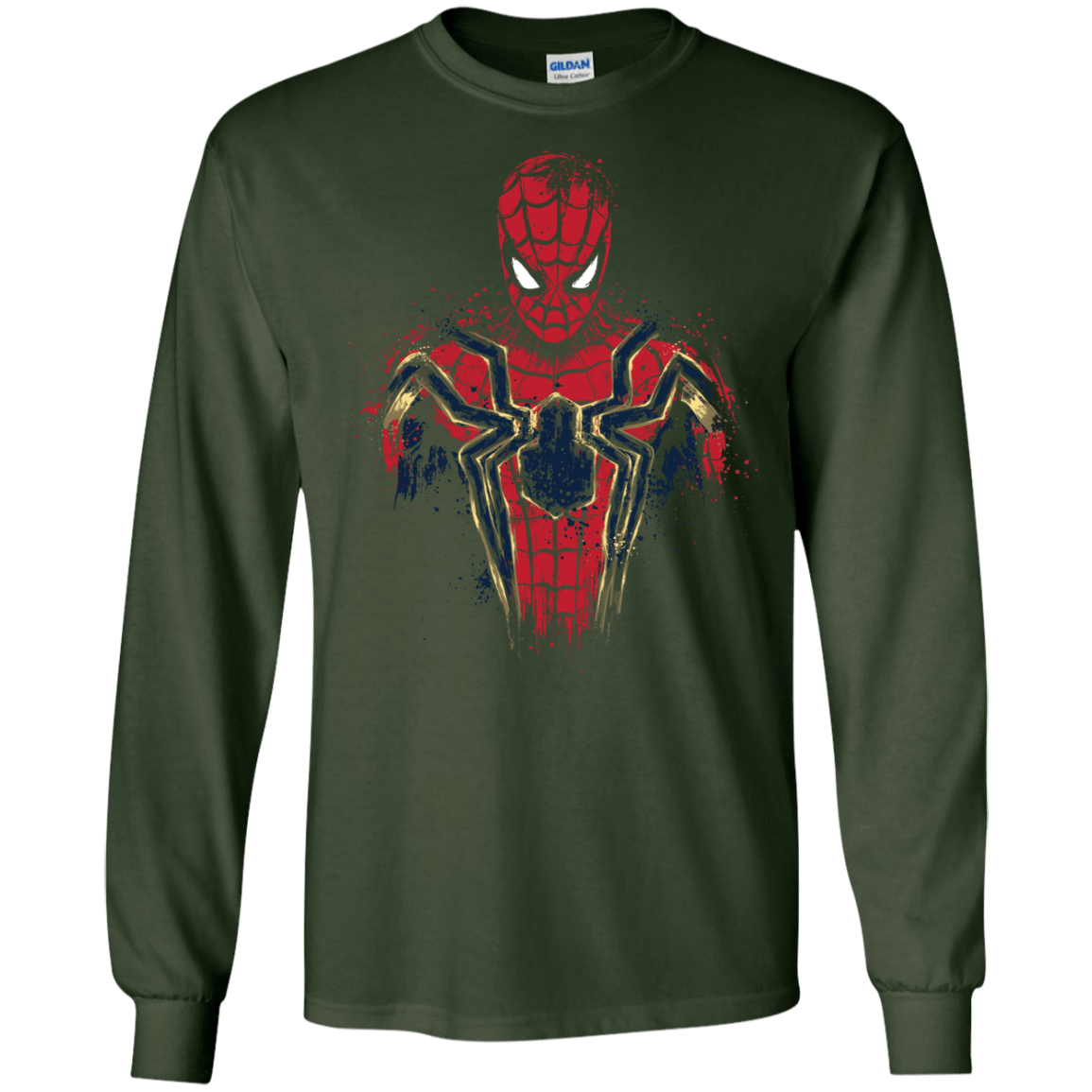 T-Shirts Forest Green / S Infinity Spider Men's Long Sleeve T-Shirt