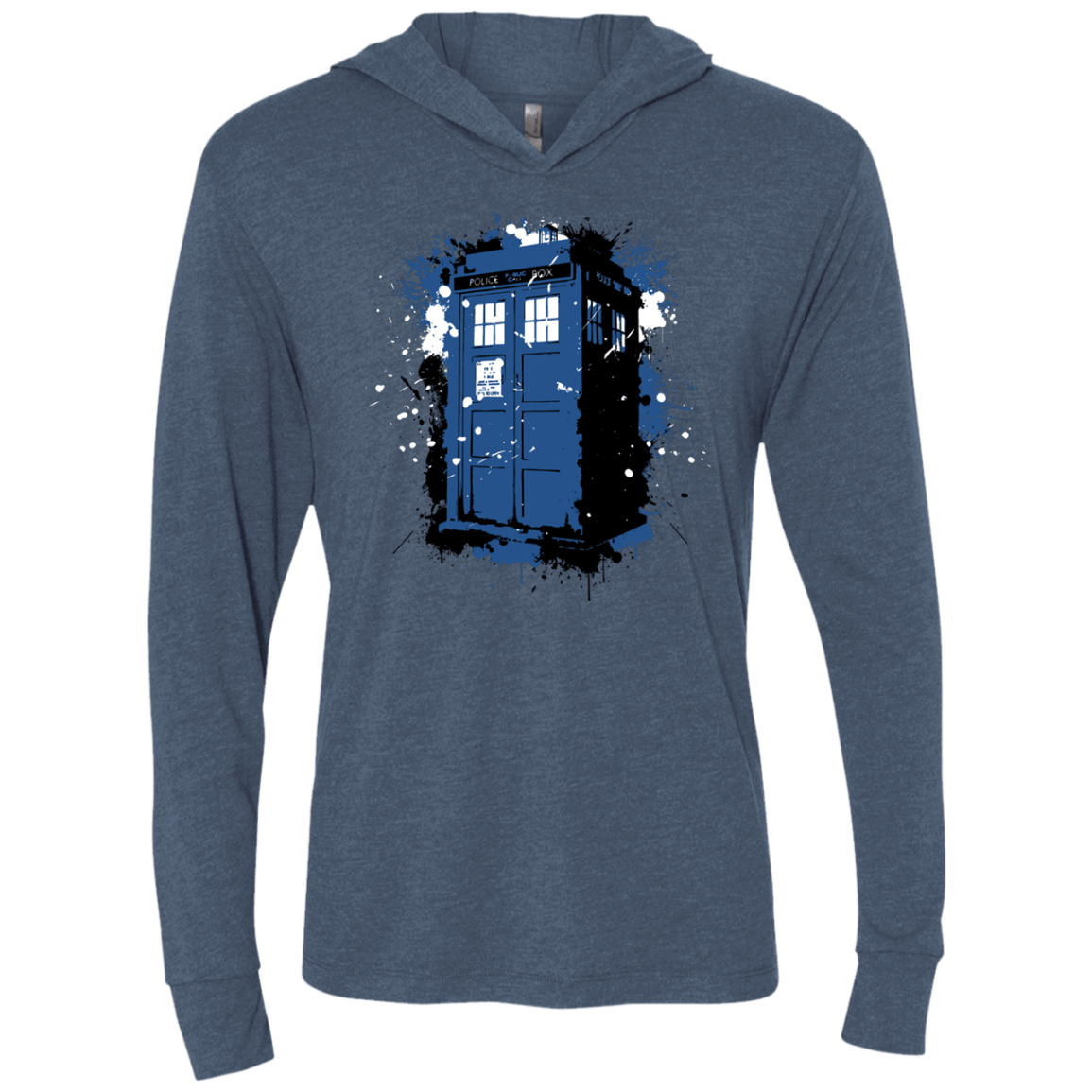 T-Shirts Indigo / X-Small Ink Box Triblend Long Sleeve Hoodie Tee