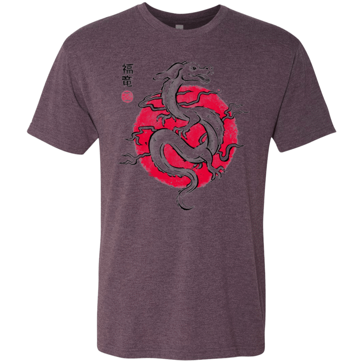 T-Shirts Vintage Purple / Small Ink Fukuryu Men's Triblend T-Shirt