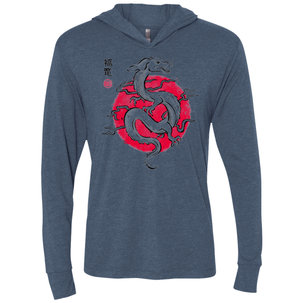 T-Shirts Indigo / X-Small Ink Fukuryu Triblend Long Sleeve Hoodie Tee