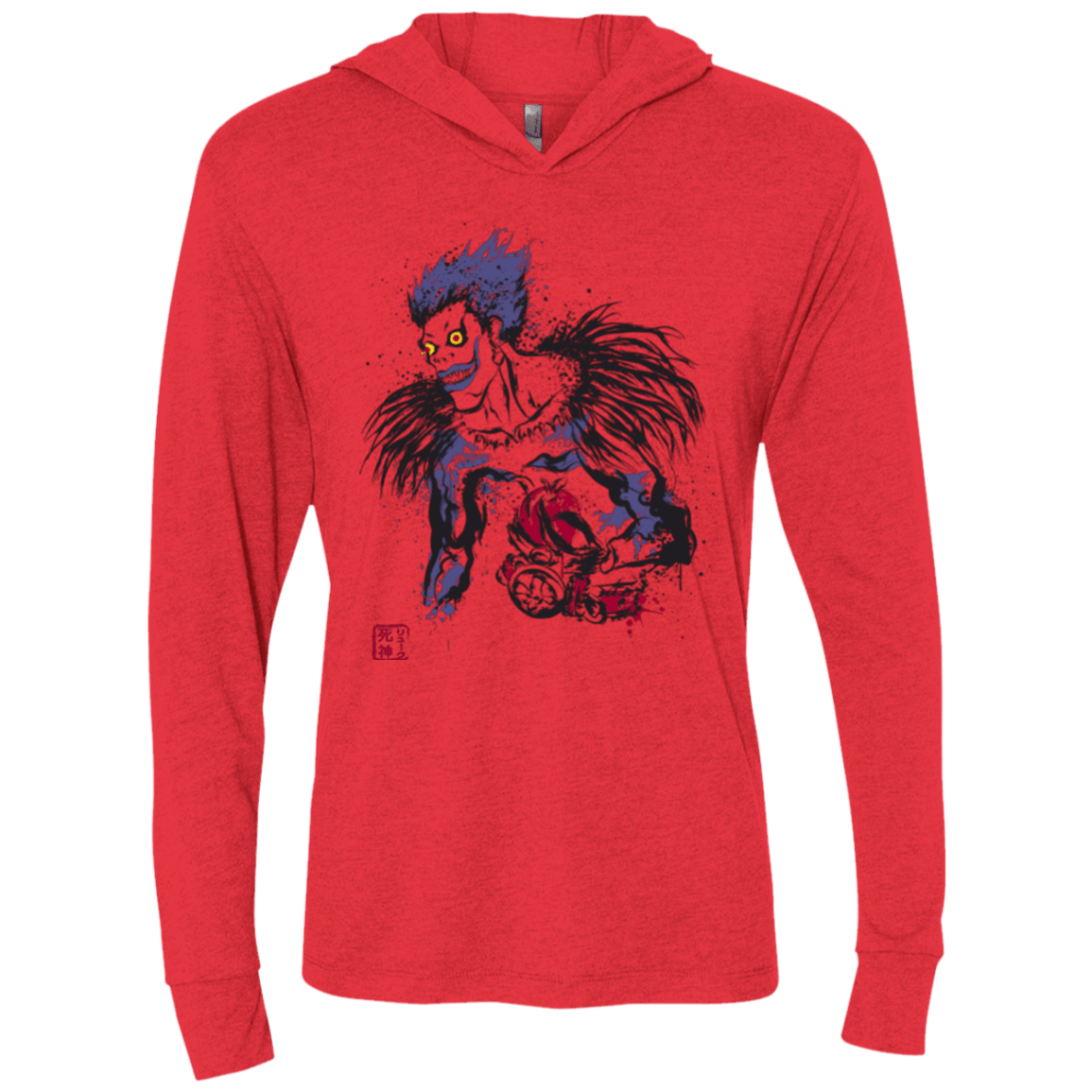 T-Shirts Vintage Red / X-Small Ink-Ryuk Triblend Long Sleeve Hoodie Tee