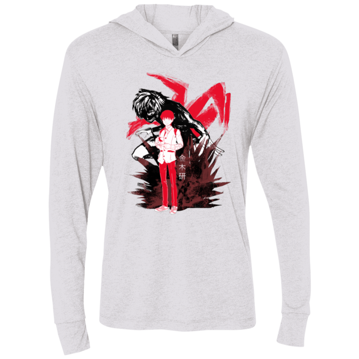 T-Shirts Heather White / X-Small Inner Ghoul Triblend Long Sleeve Hoodie Tee