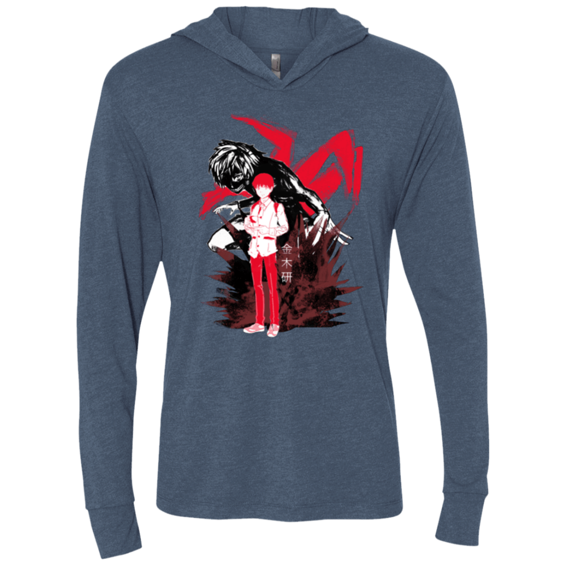 T-Shirts Indigo / X-Small Inner Ghoul Triblend Long Sleeve Hoodie Tee