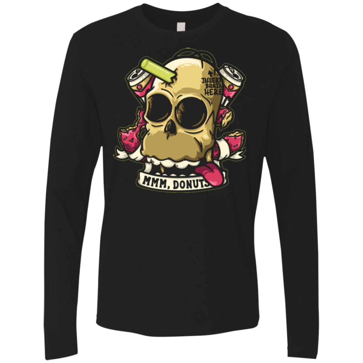 T-Shirts Black / Small Insert Brain Here Men's Premium Long Sleeve