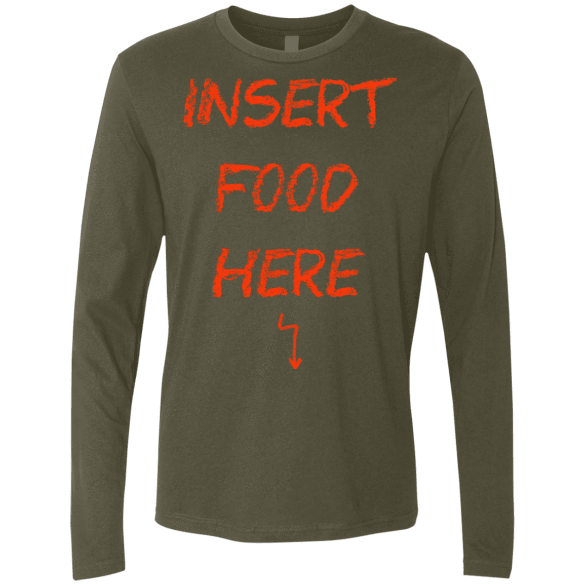 T-Shirts Military Green / S Insert Food Men's Premium Long Sleeve
