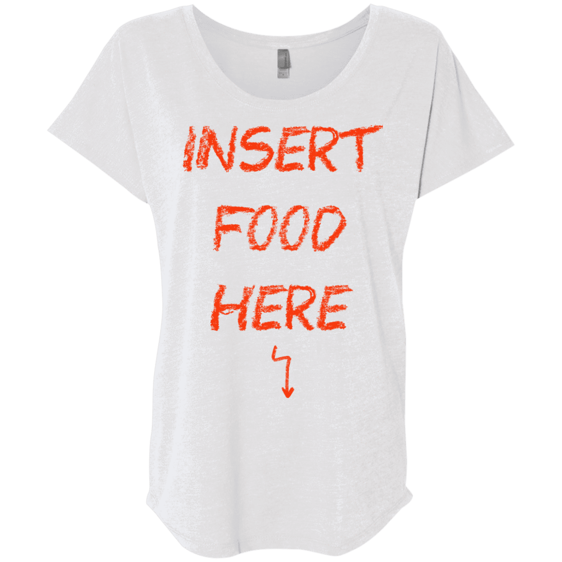 T-Shirts Heather White / X-Small Insert Food Triblend Dolman Sleeve