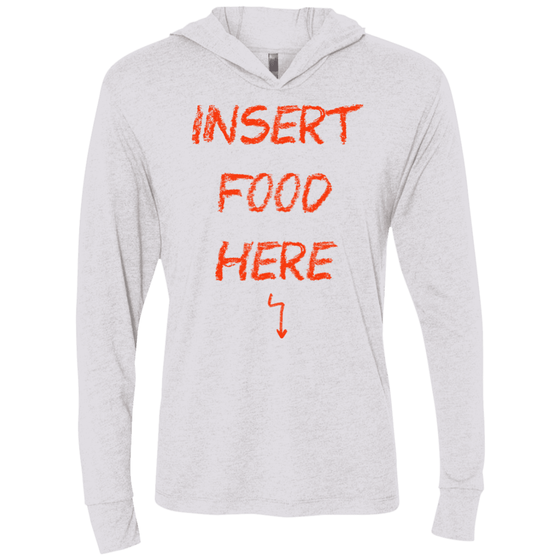 T-Shirts Heather White / X-Small Insert Food Triblend Long Sleeve Hoodie Tee