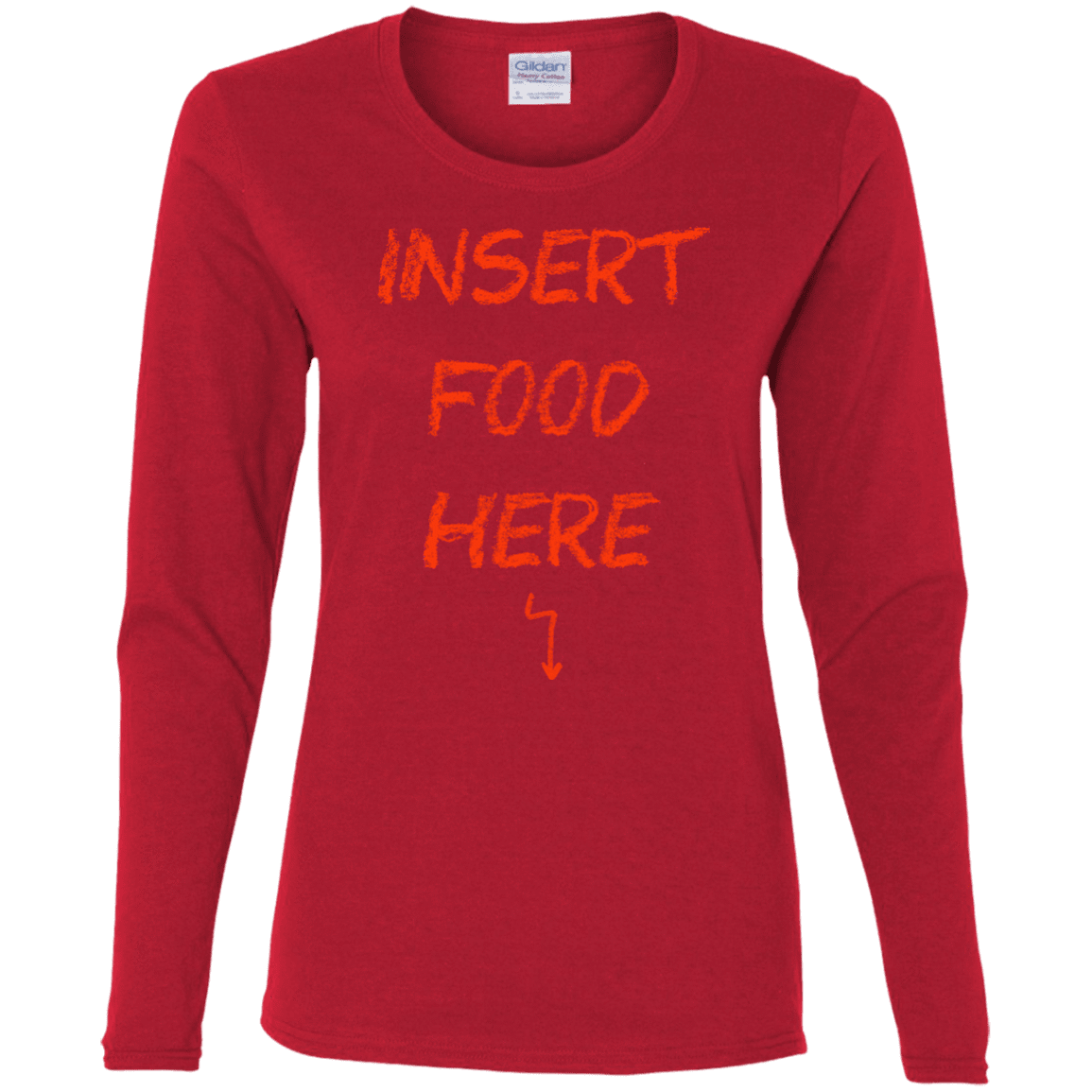 T-Shirts Red / S Insert Food Women's Long Sleeve T-Shirt