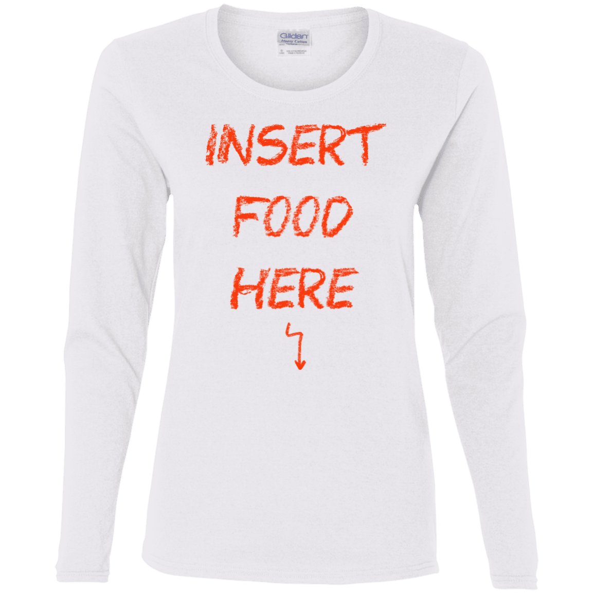 T-Shirts White / S Insert Food Women's Long Sleeve T-Shirt