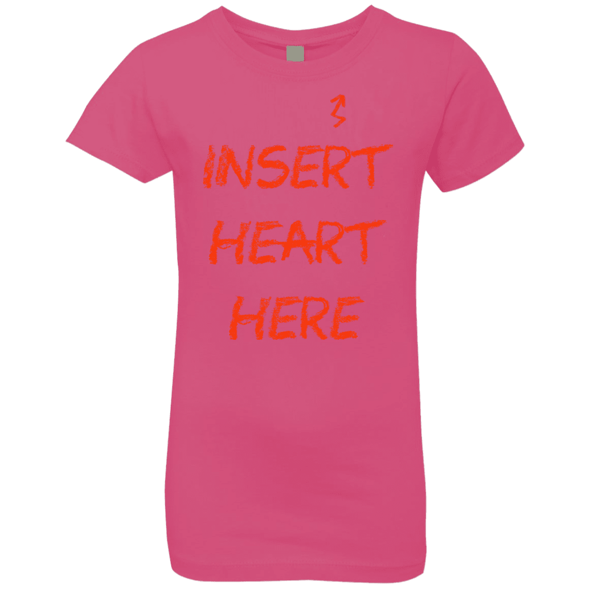 T-Shirts Hot Pink / YXS Insert Heart Here Girls Premium T-Shirt