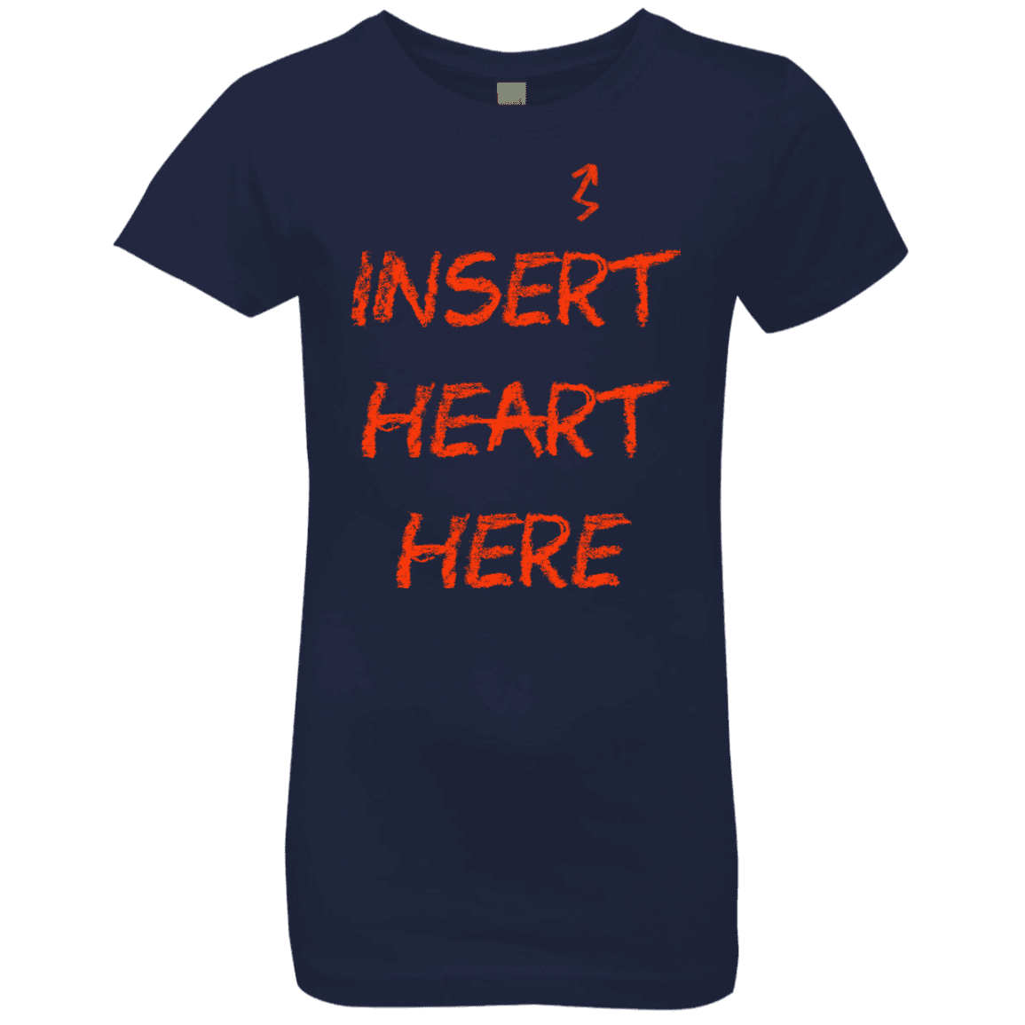 T-Shirts Midnight Navy / YXS Insert Heart Here Girls Premium T-Shirt