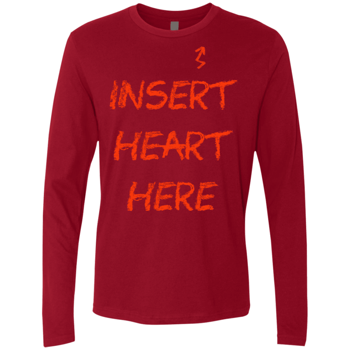 T-Shirts Cardinal / S Insert Heart Here Men's Premium Long Sleeve