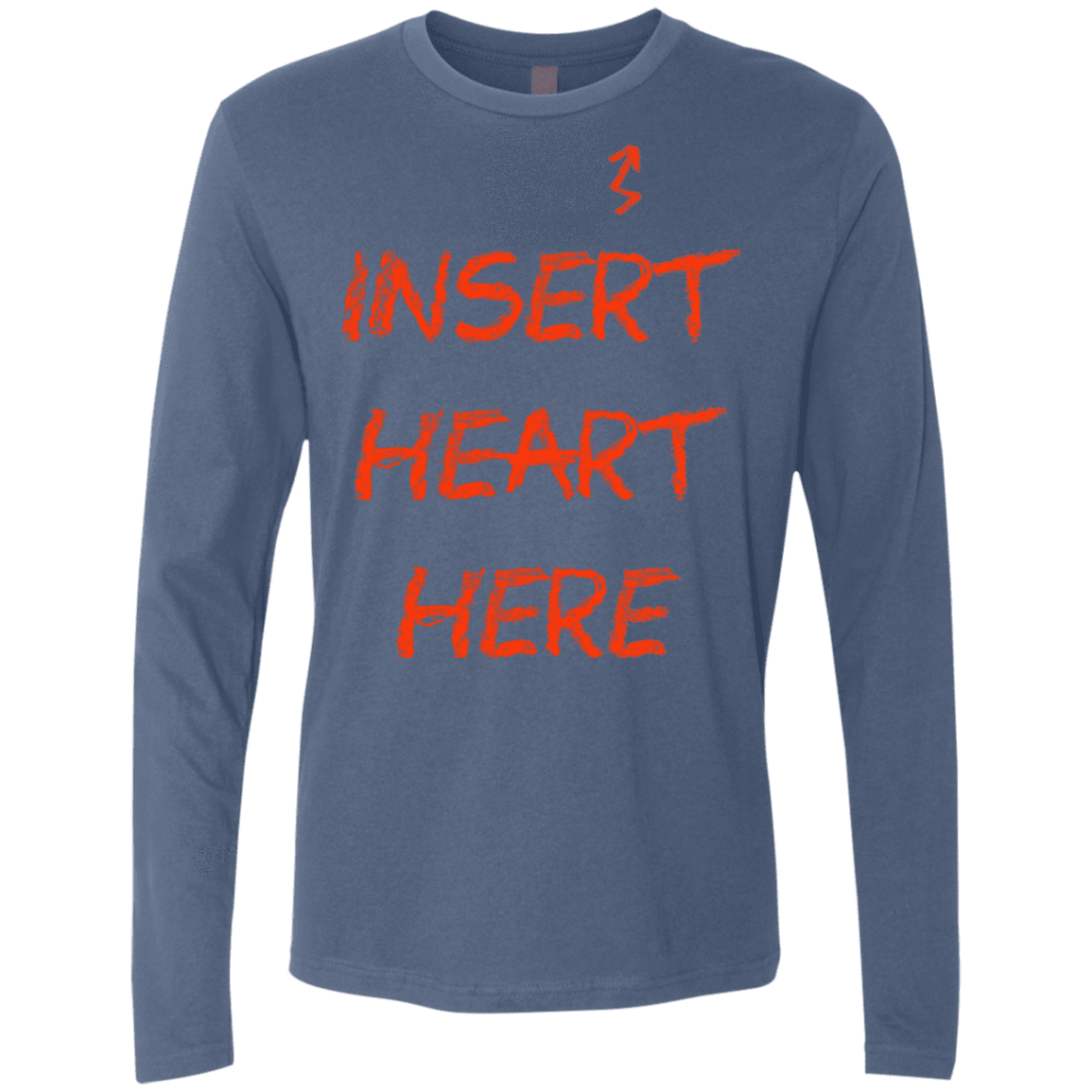T-Shirts Indigo / S Insert Heart Here Men's Premium Long Sleeve