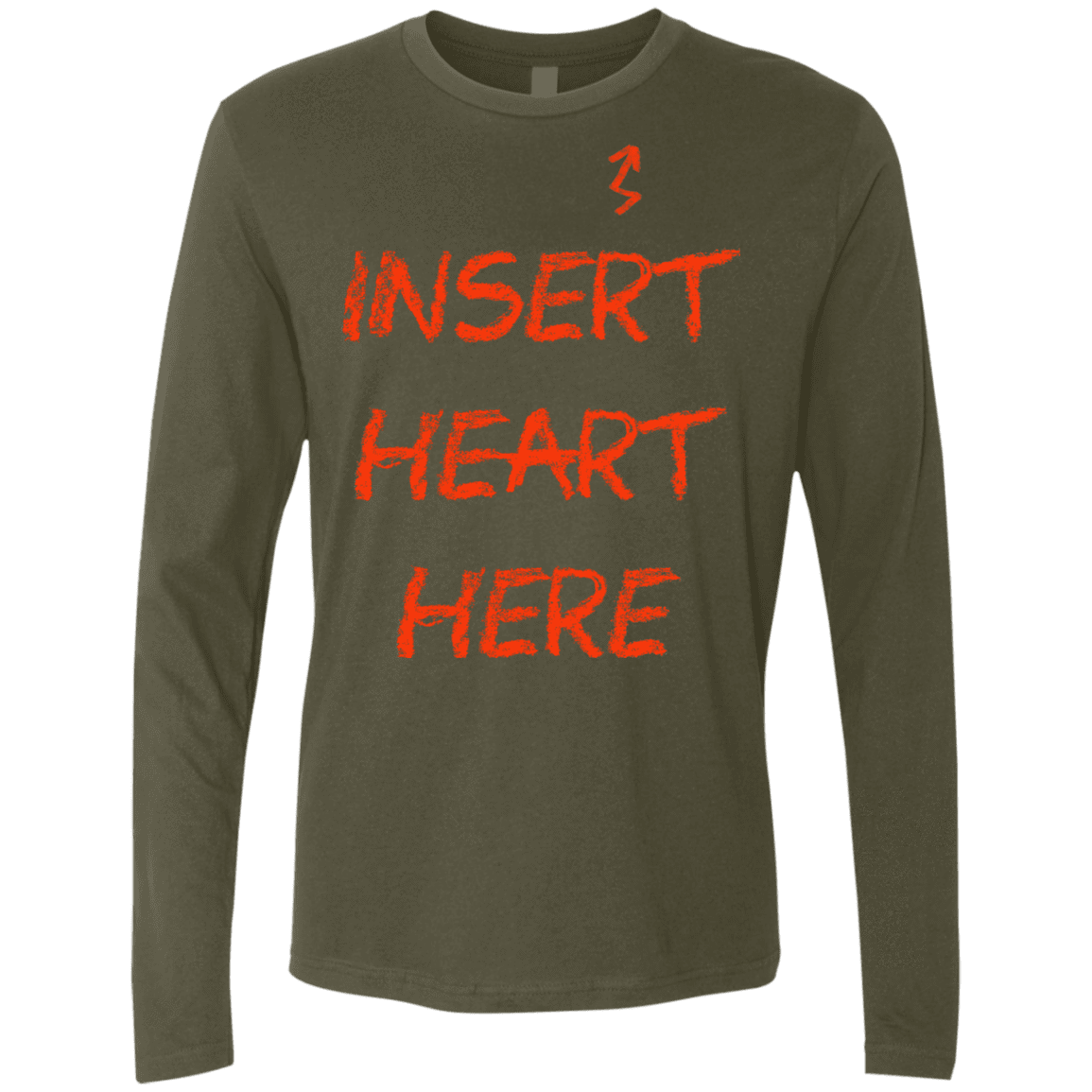 T-Shirts Military Green / S Insert Heart Here Men's Premium Long Sleeve