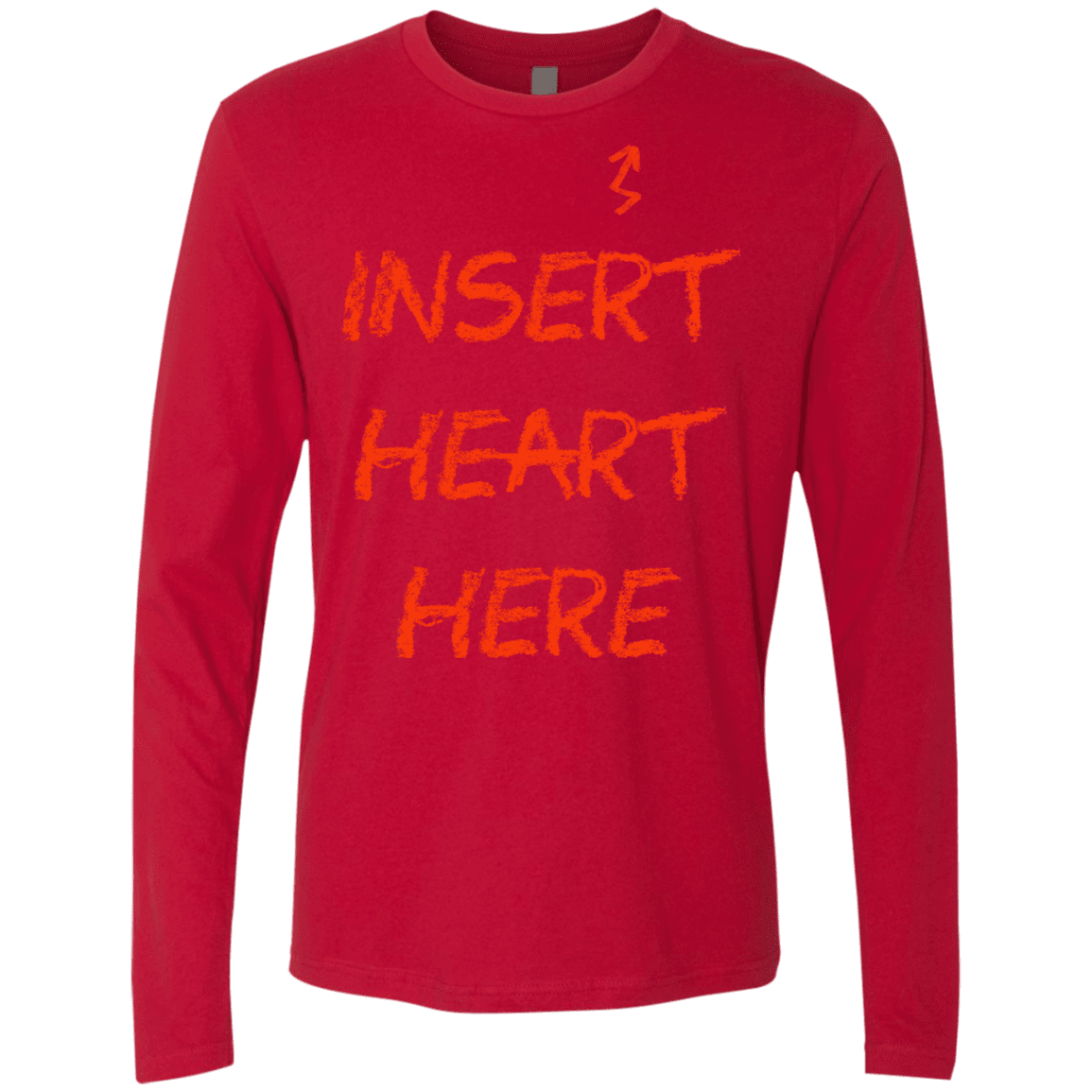 T-Shirts Red / S Insert Heart Here Men's Premium Long Sleeve