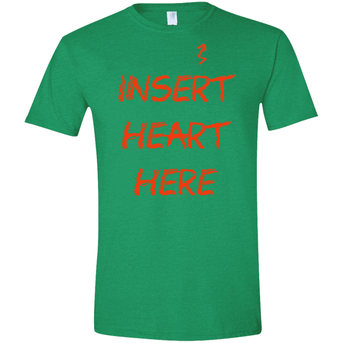 T-Shirts Heather Irish Green / S Insert Heart Here Men's Semi-Fitted Softstyle