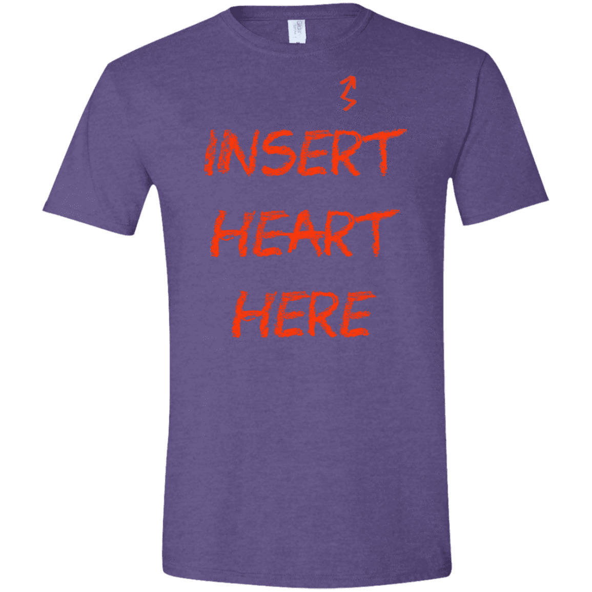 T-Shirts Heather Purple / S Insert Heart Here Men's Semi-Fitted Softstyle