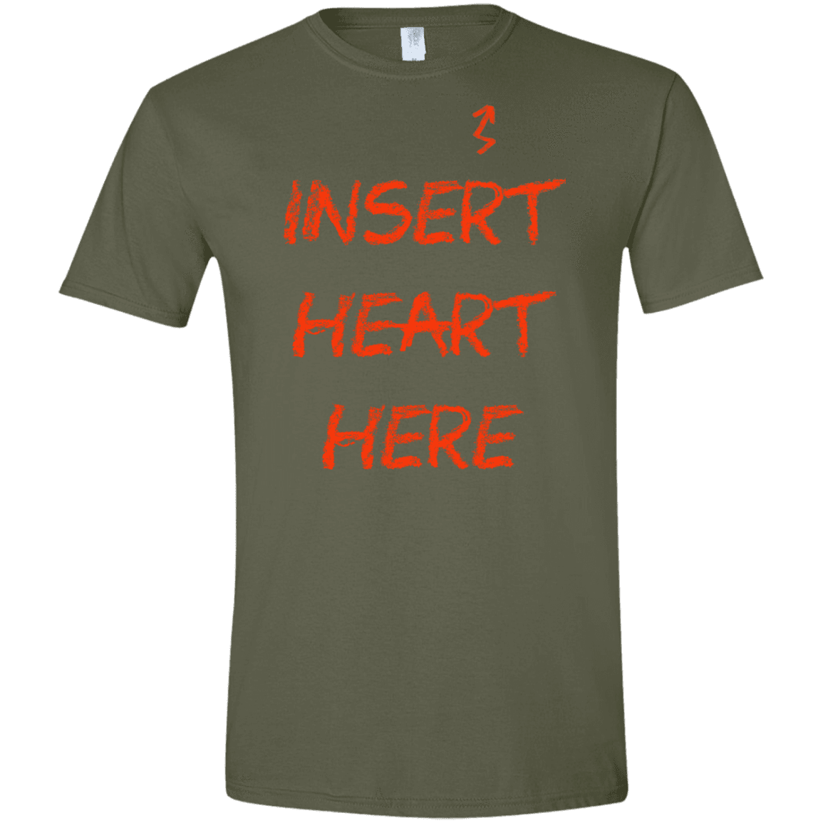 T-Shirts Military Green / S Insert Heart Here Men's Semi-Fitted Softstyle