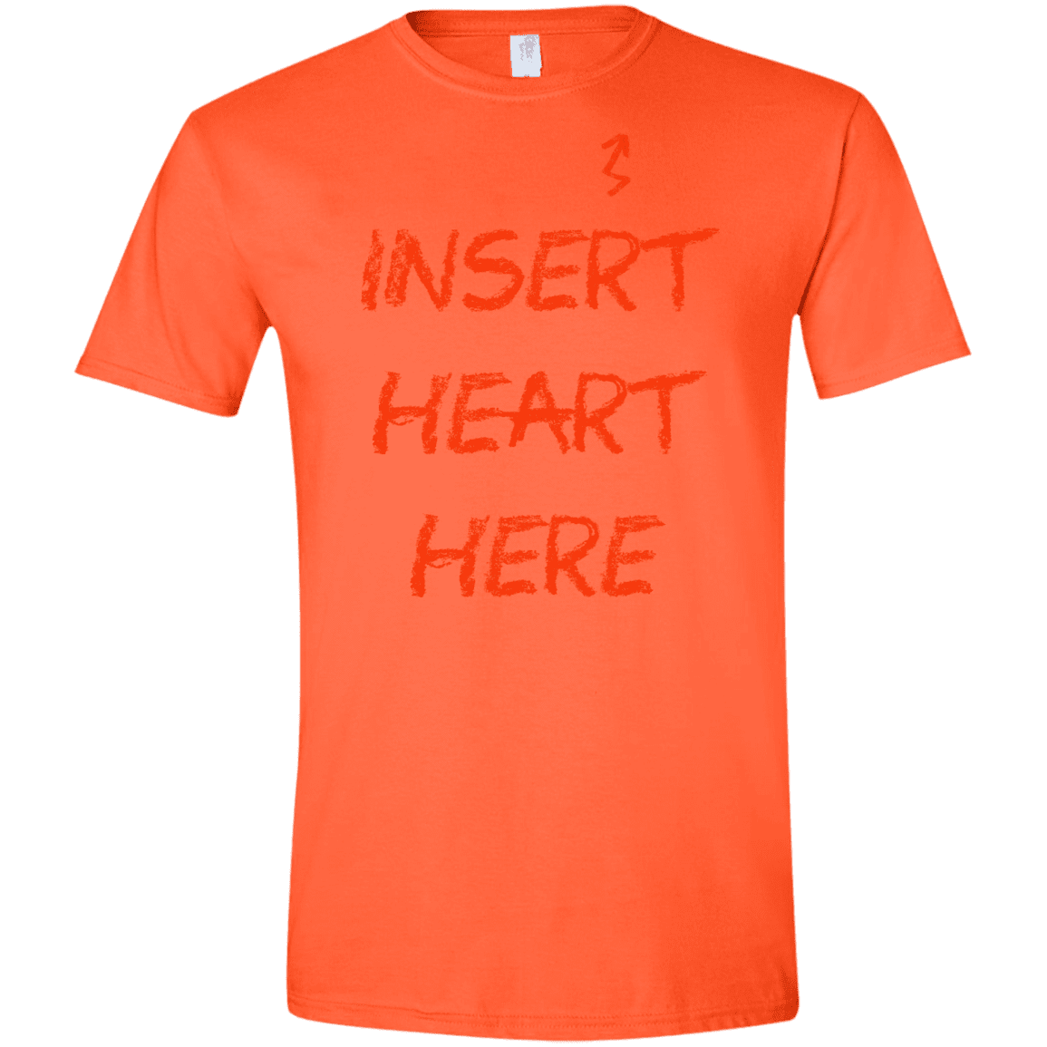 T-Shirts Orange / S Insert Heart Here Men's Semi-Fitted Softstyle