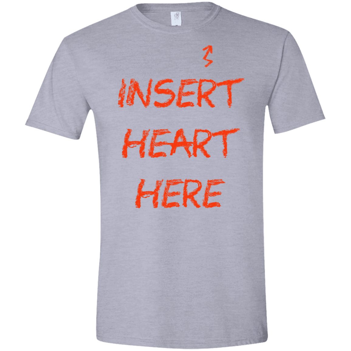 T-Shirts Sport Grey / X-Small Insert Heart Here Men's Semi-Fitted Softstyle