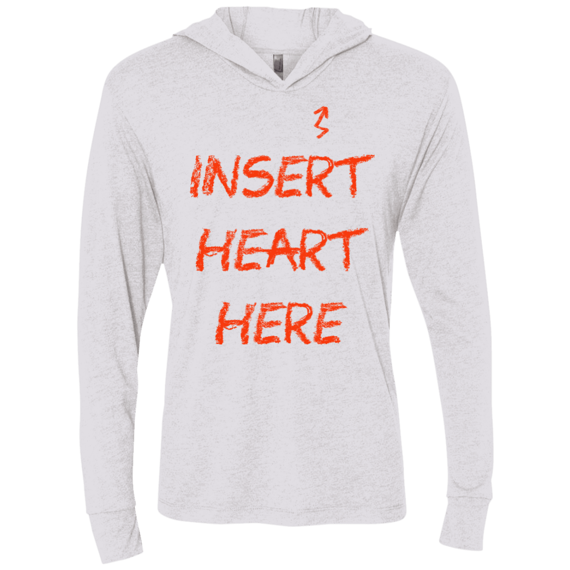 T-Shirts Heather White / X-Small Insert Heart Here Triblend Long Sleeve Hoodie Tee