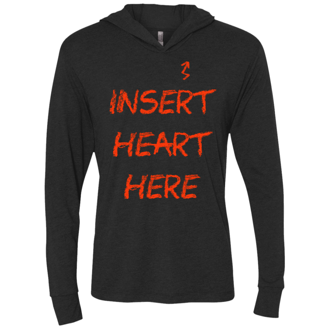 T-Shirts Vintage Black / X-Small Insert Heart Here Triblend Long Sleeve Hoodie Tee