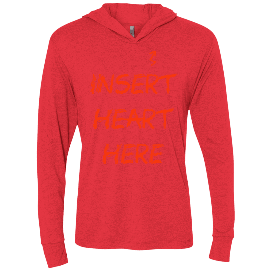 T-Shirts Vintage Red / X-Small Insert Heart Here Triblend Long Sleeve Hoodie Tee