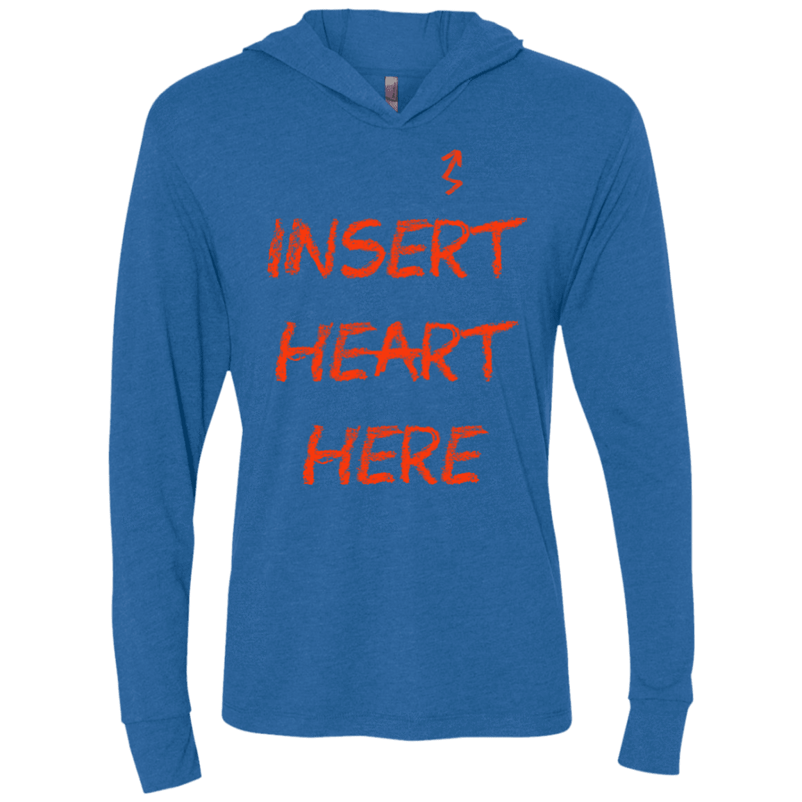 T-Shirts Vintage Royal / X-Small Insert Heart Here Triblend Long Sleeve Hoodie Tee