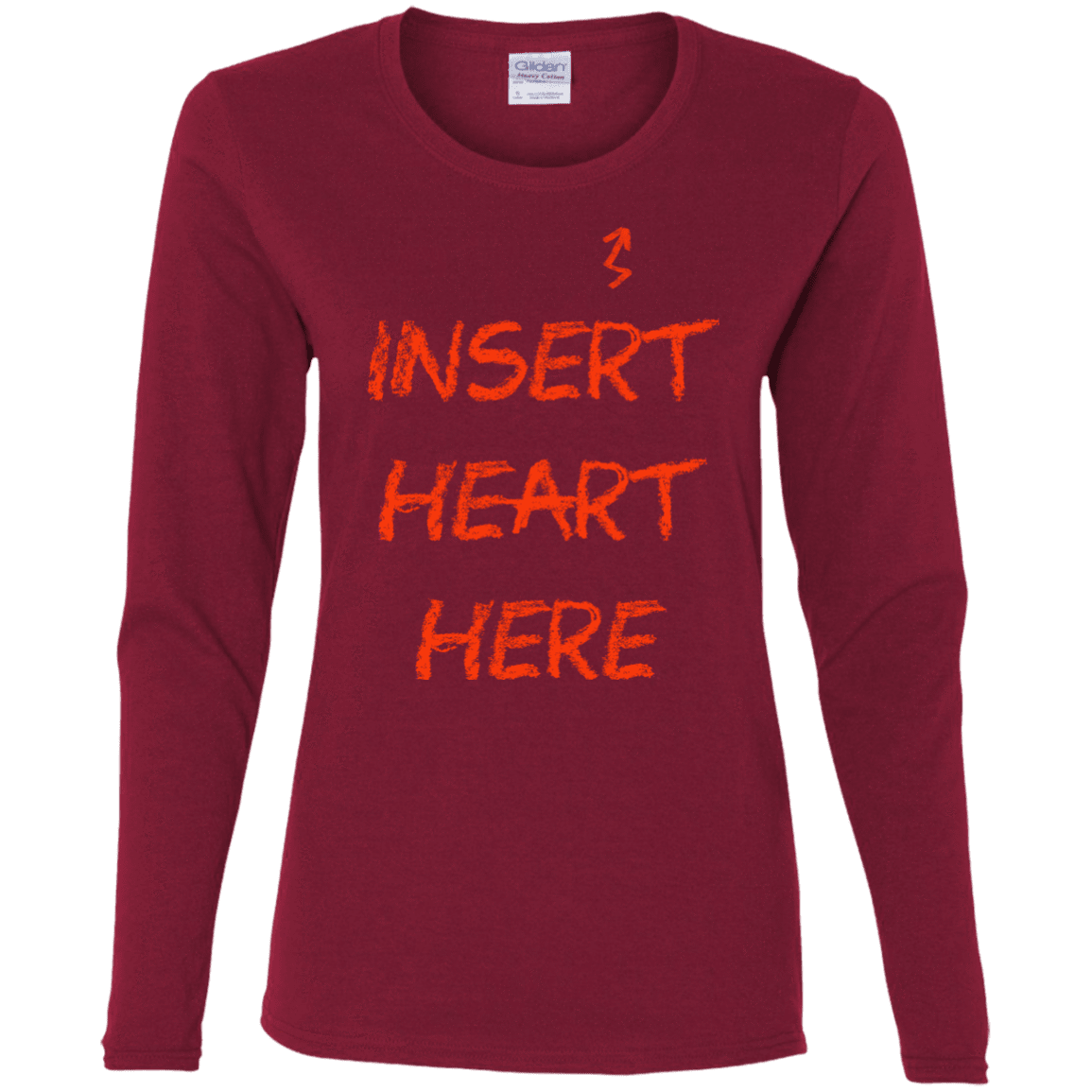 T-Shirts Cardinal / S Insert Heart Here Women's Long Sleeve T-Shirt