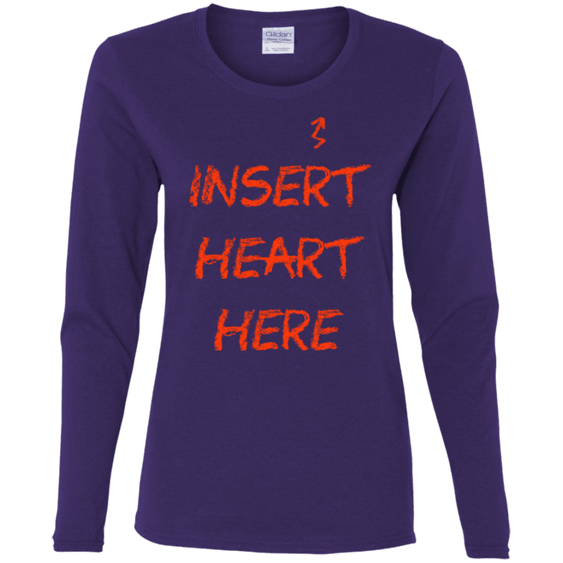 T-Shirts Purple / S Insert Heart Here Women's Long Sleeve T-Shirt