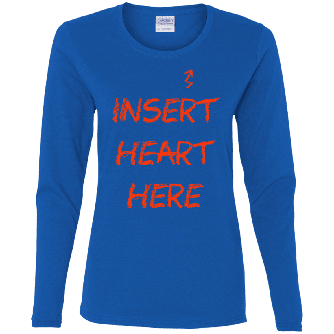 T-Shirts Royal / S Insert Heart Here Women's Long Sleeve T-Shirt