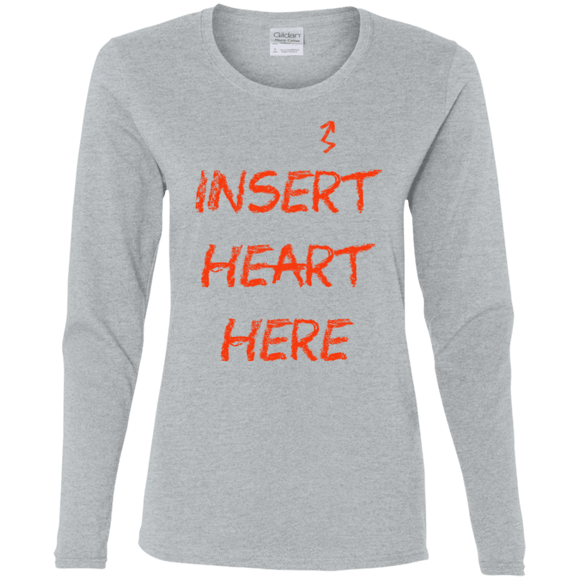 T-Shirts Sport Grey / S Insert Heart Here Women's Long Sleeve T-Shirt