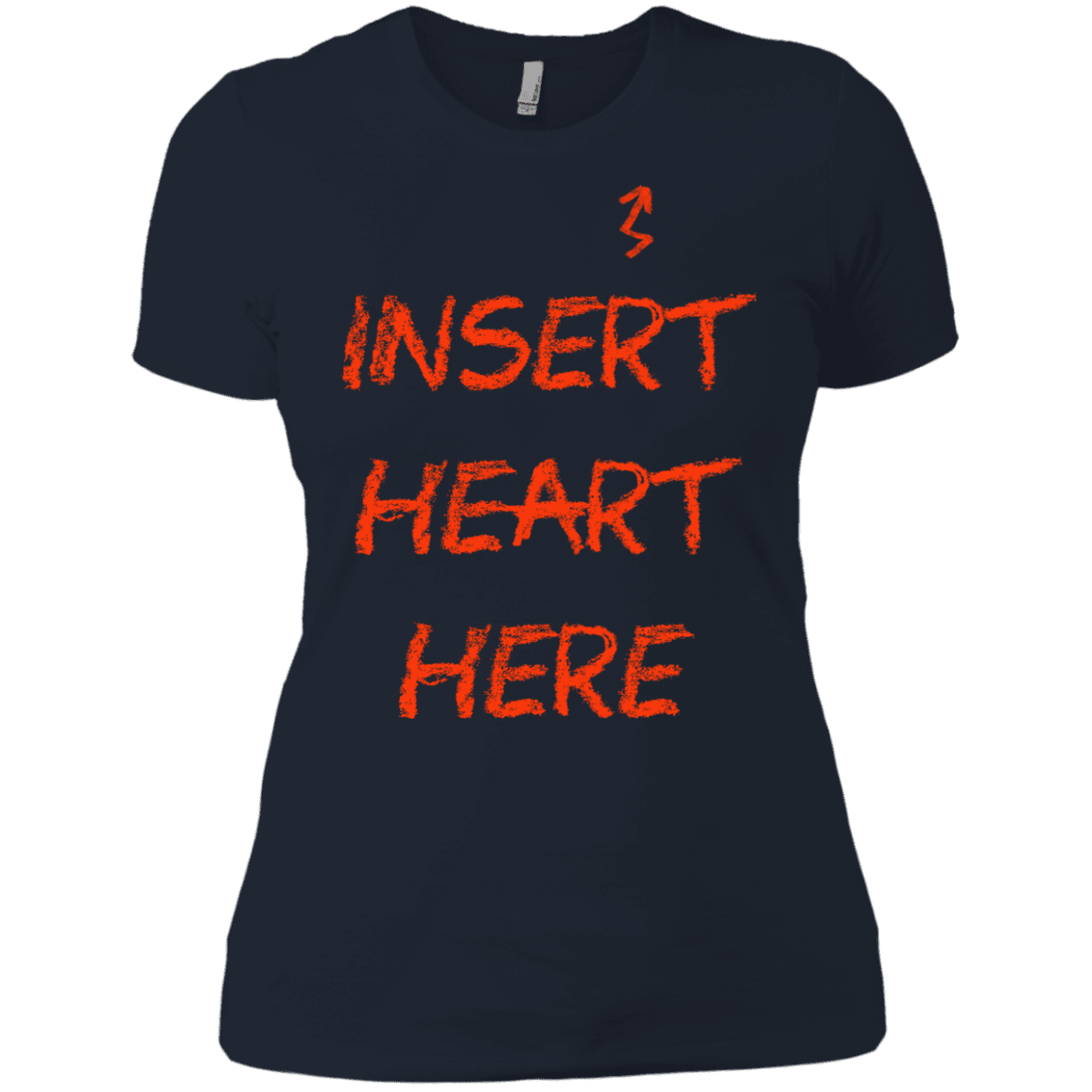 T-Shirts Midnight Navy / X-Small Insert Heart Here Women's Premium T-Shirt