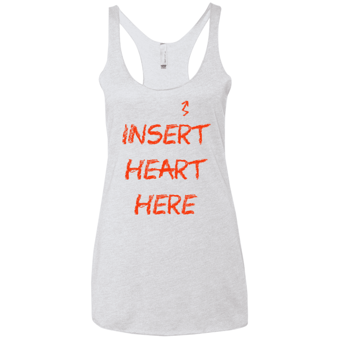 T-Shirts Heather White / X-Small Insert Heart Here Women's Triblend Racerback Tank