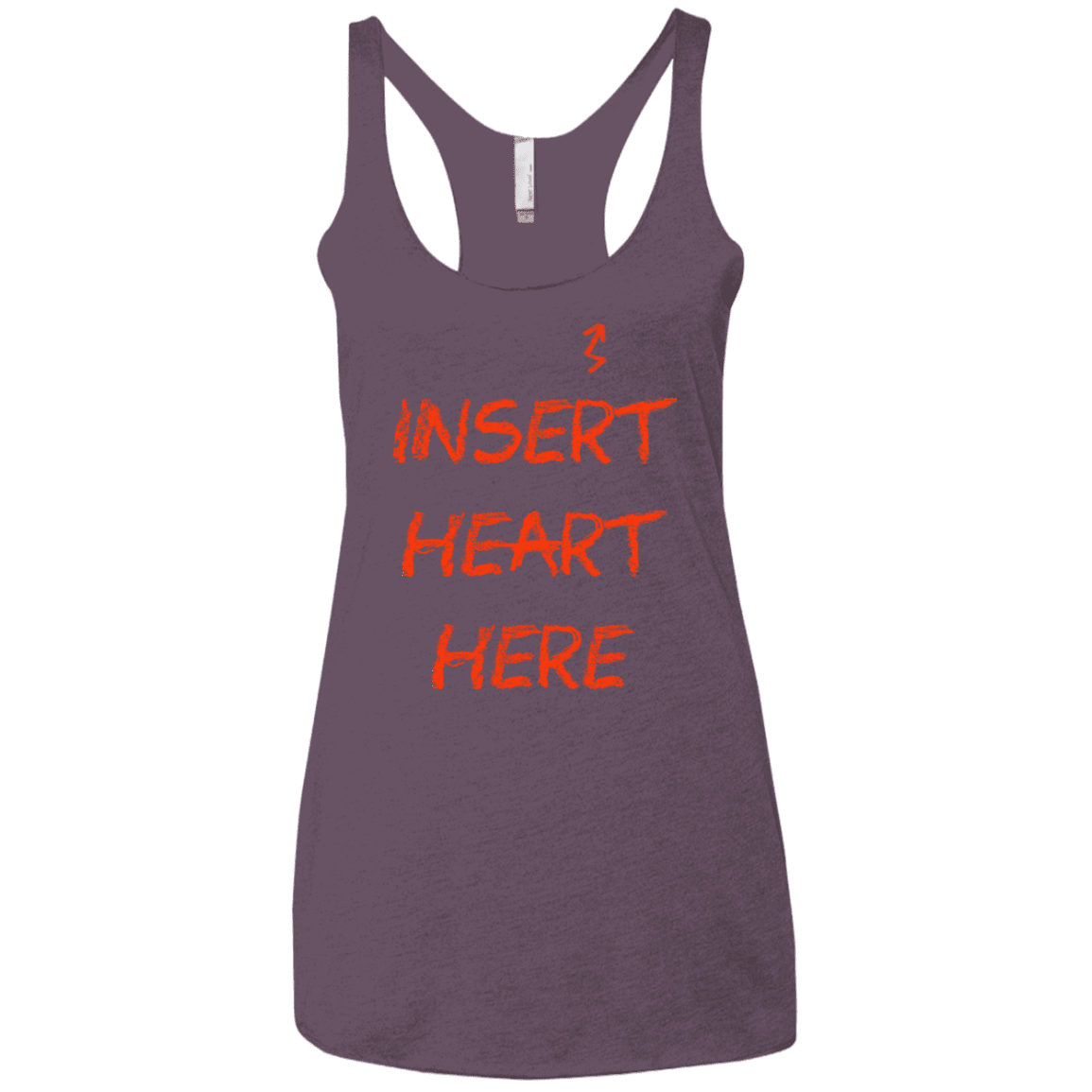 T-Shirts Vintage Purple / X-Small Insert Heart Here Women's Triblend Racerback Tank