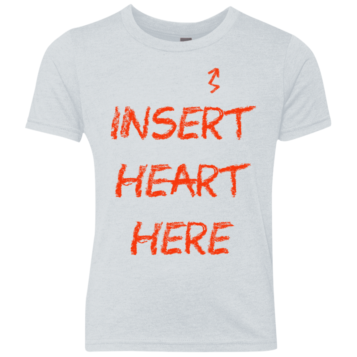 T-Shirts Heather White / YXS Insert Heart Here Youth Triblend T-Shirt