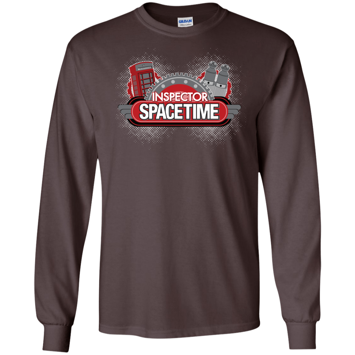 T-Shirts Dark Chocolate / S Inspector Spacetime Men's Long Sleeve T-Shirt
