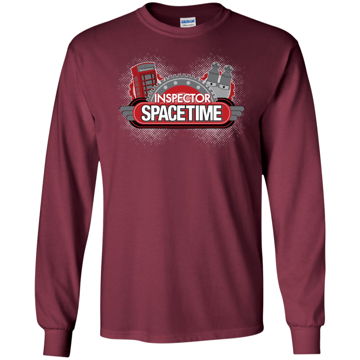 T-Shirts Maroon / S Inspector Spacetime Men's Long Sleeve T-Shirt